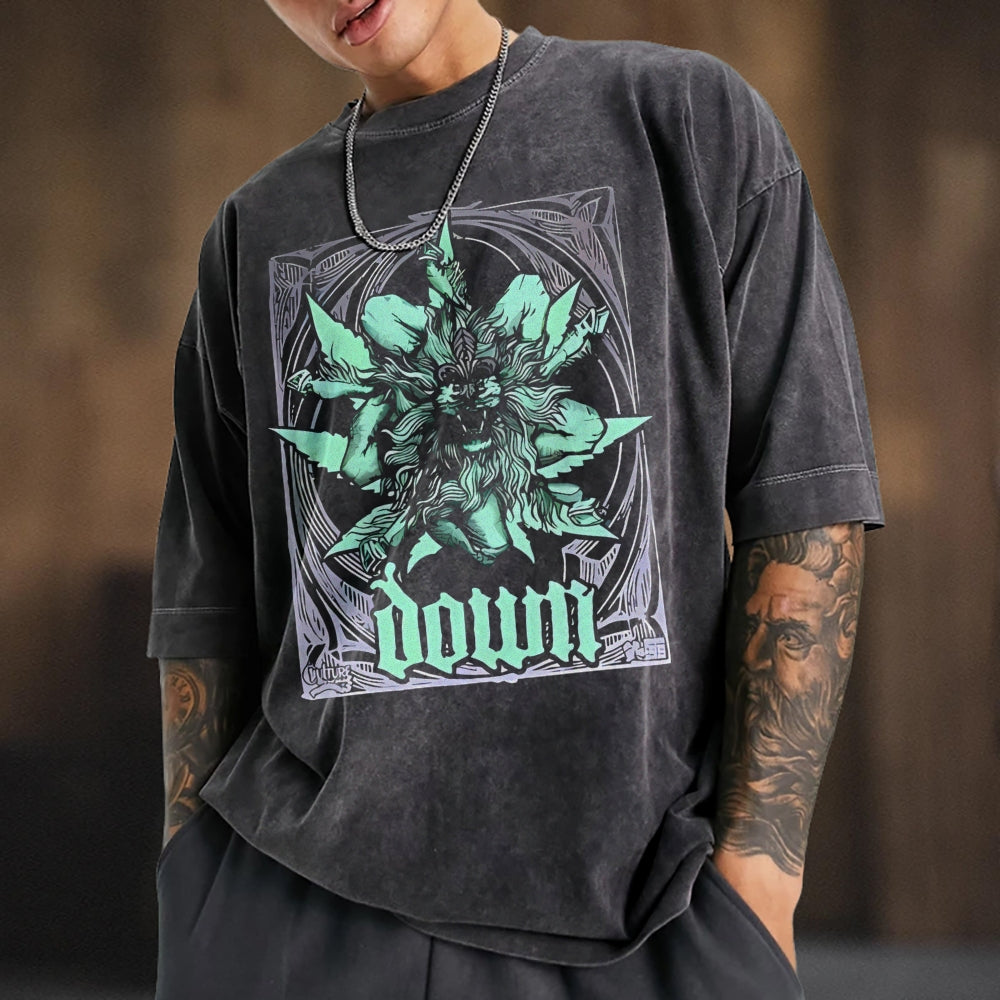 Unisex Washed Vintage DOWN Band T-shirt