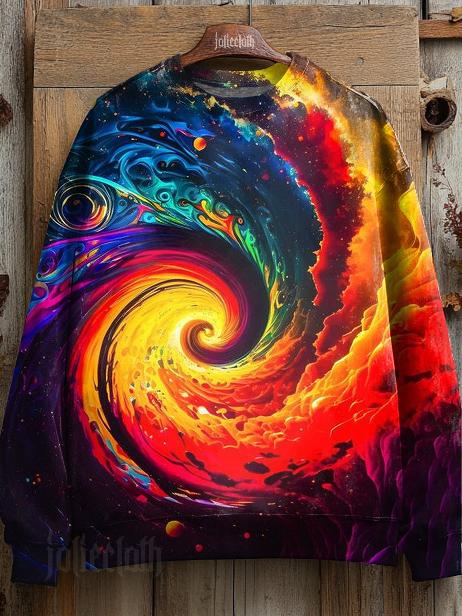 Unisex Magical World Art Illustration Printed Casual Sweatshirt