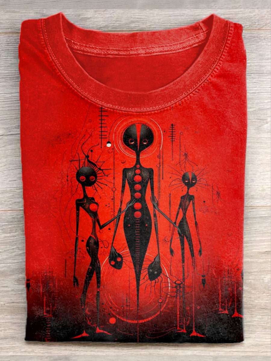 Unisex Outer Space World Art Illustration Print Casual T-Shirt