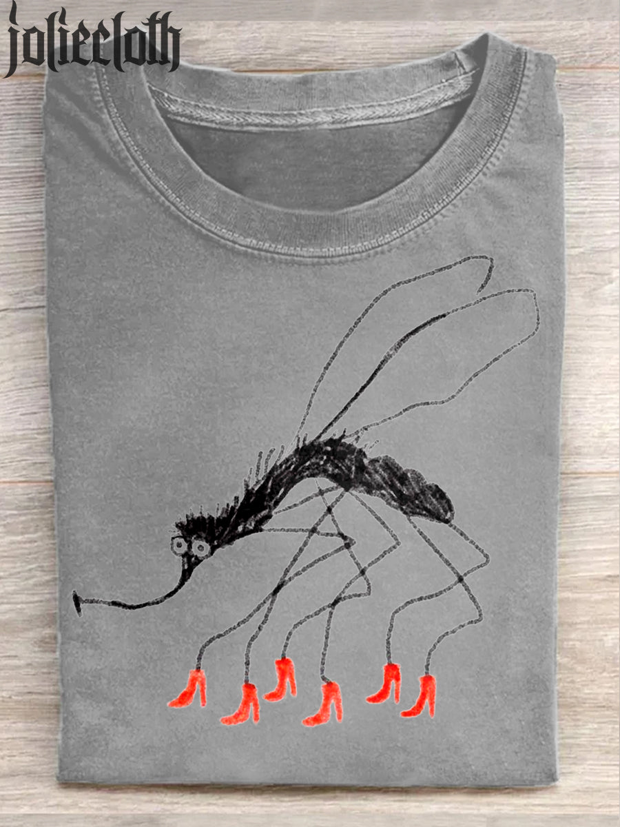 Unisex Funny Illustration Printed Casual Cotton Short Sleeve T-shirt