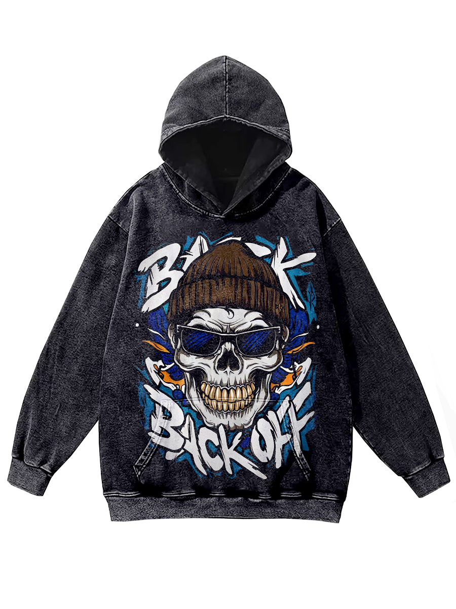 Retro Graffiti Skull Print Casual Hoodie