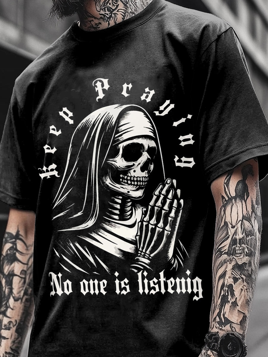 Fashion Skull Demon Totem Casual T-shirt