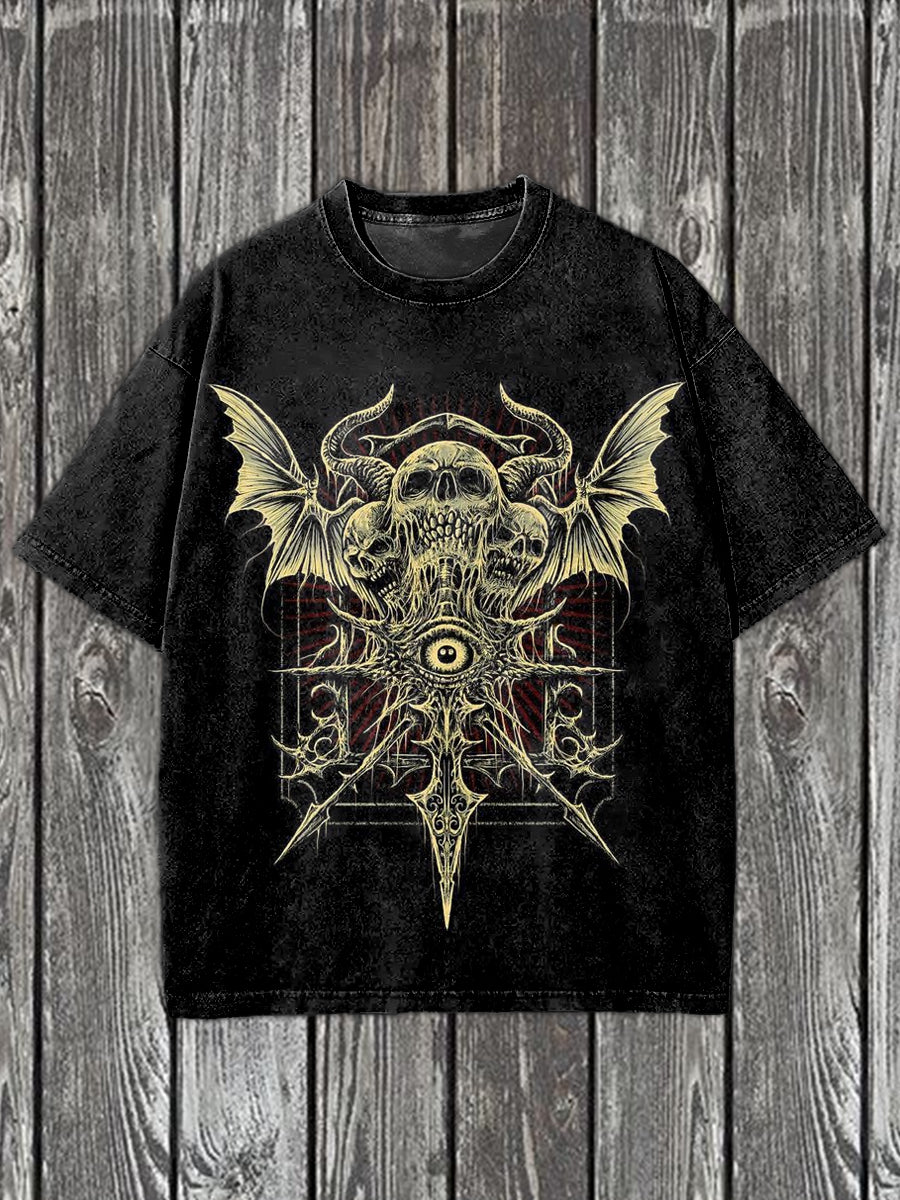 Gorgeous Skull Illustration Casual Short Sleeve T-Shirt