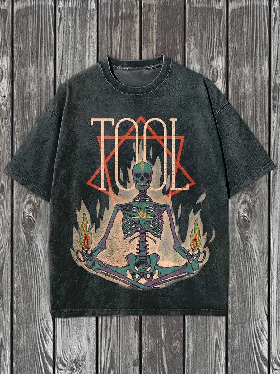 Gorgeous Skull Illustration Casual Short Sleeve T-Shirt