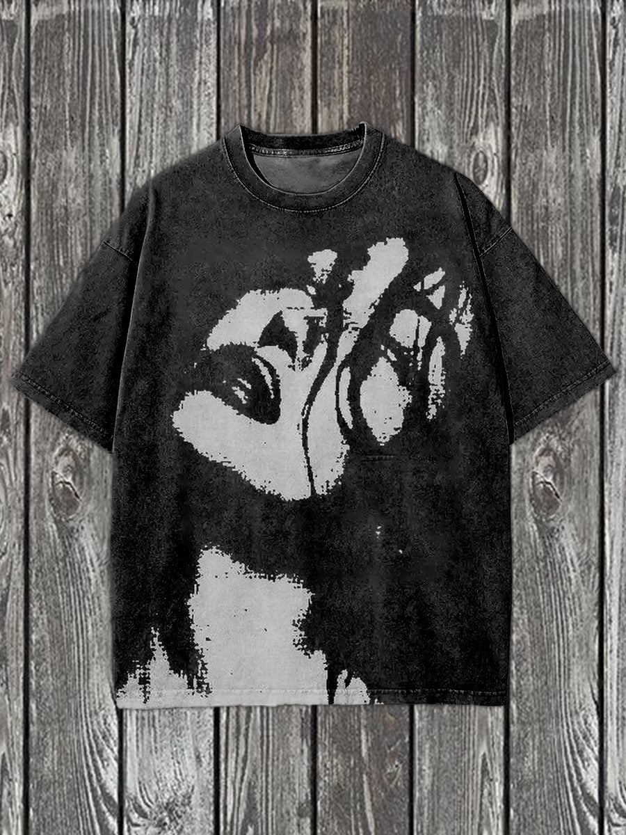 Retro Graffiti Art Print Casual Short Sleeve T-Shirt