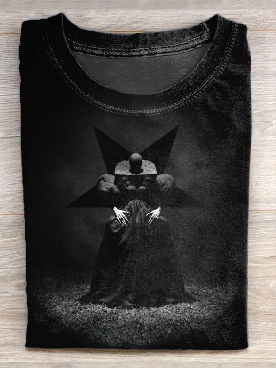 Fashion Retro Fantasy Monster Art Print Casual T-shirt