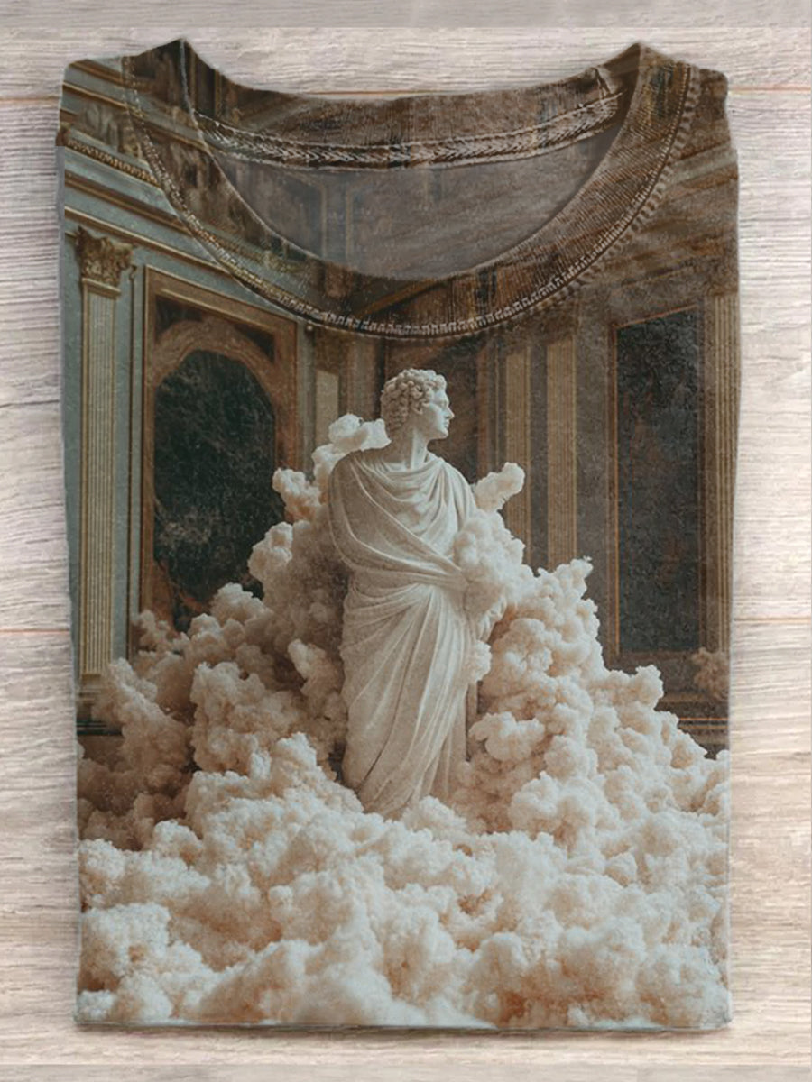 Retro Fantasy Time and Space Art Printed Casual Cotton T-shirt