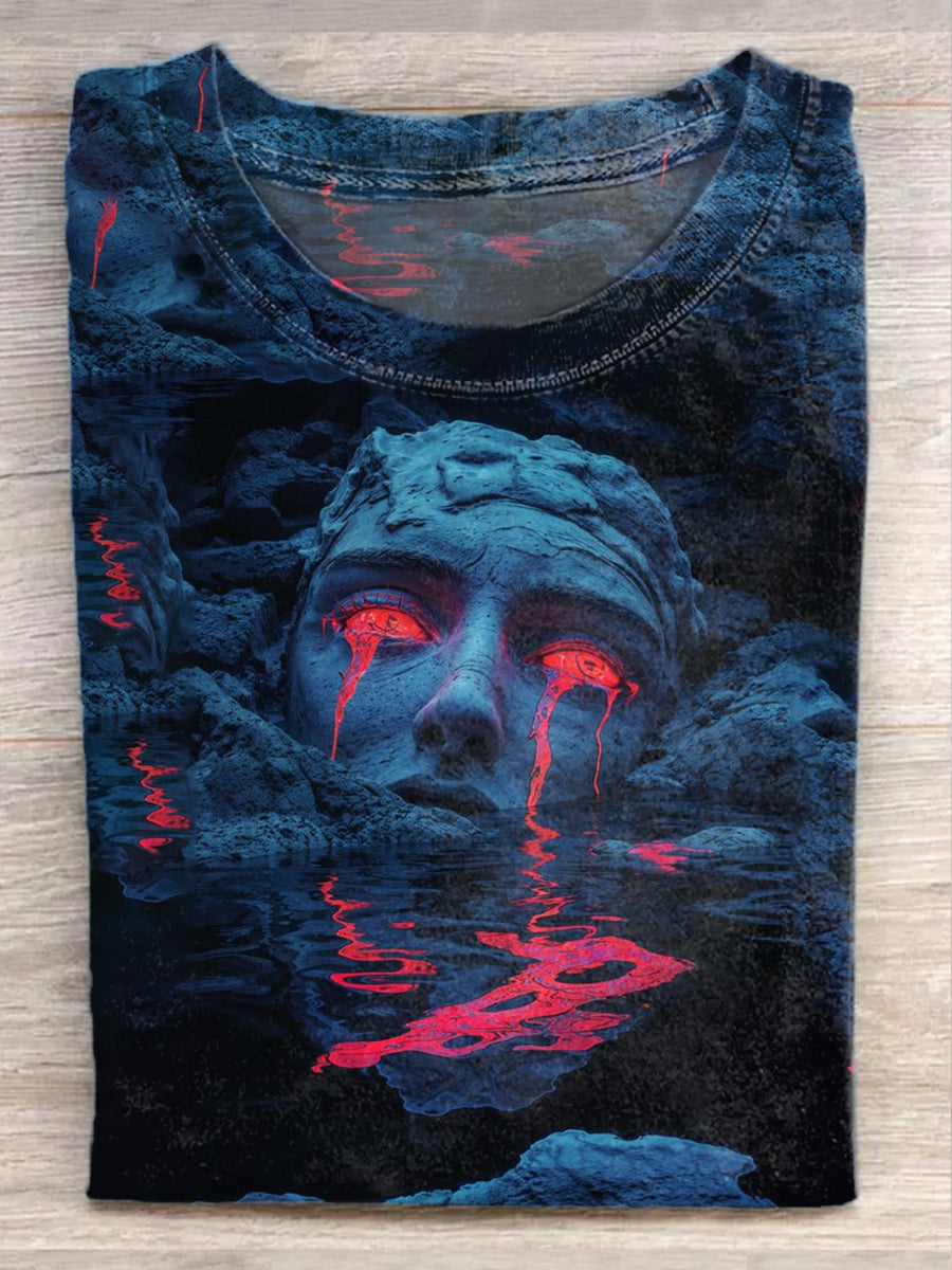 Fashionable Retro Fantasy Art Print Casual T-Shirt