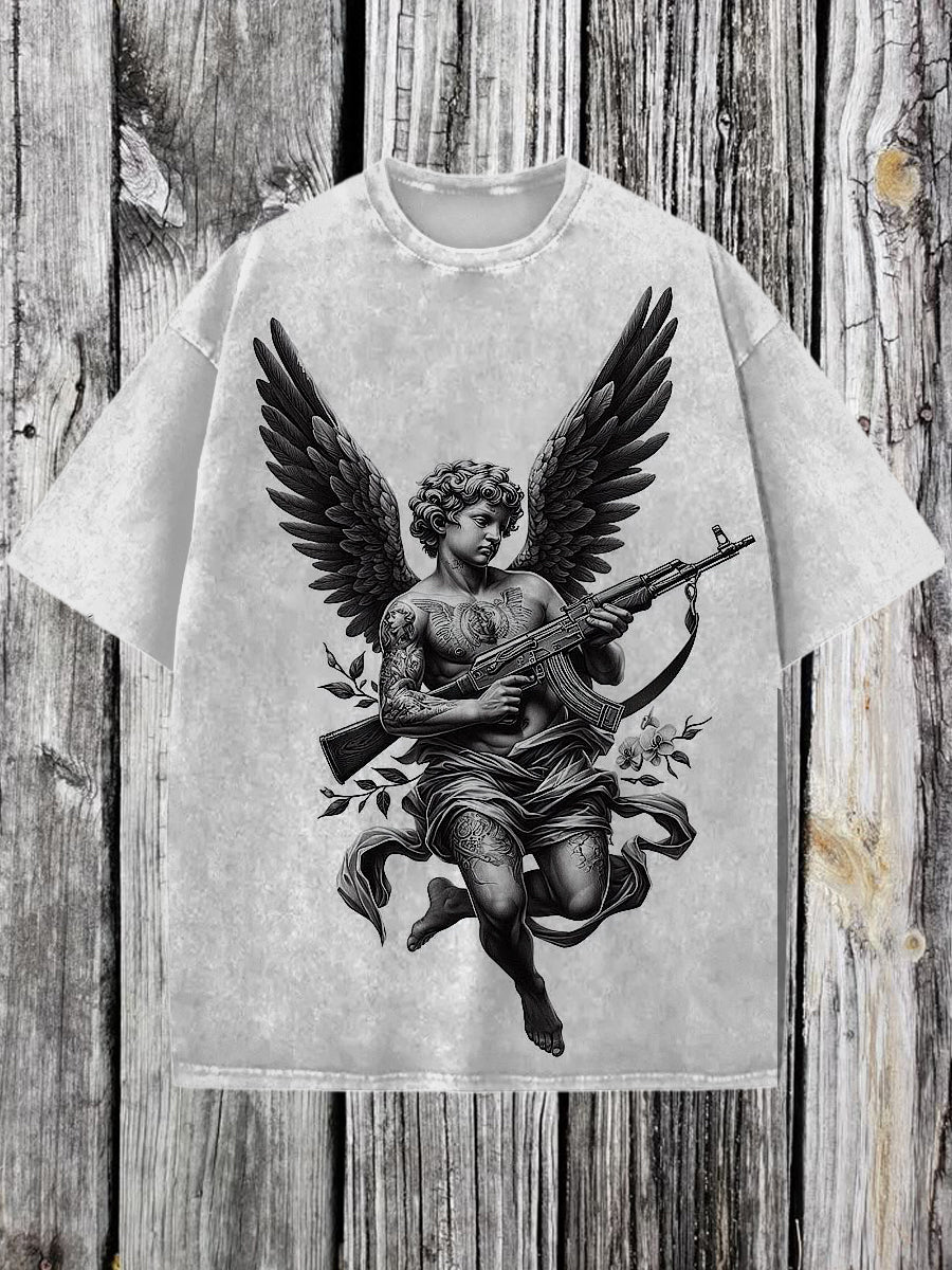 Cupid Printed Vintage Fashion Loose Short Sleeve T-Shirt