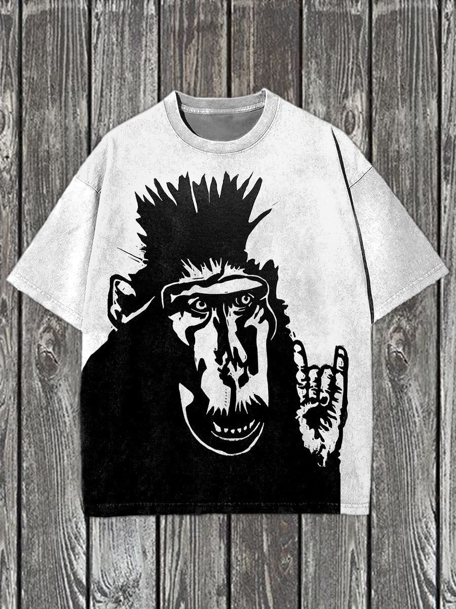 Vintage Graffiti Engraving Art Print Casual T-Shirt