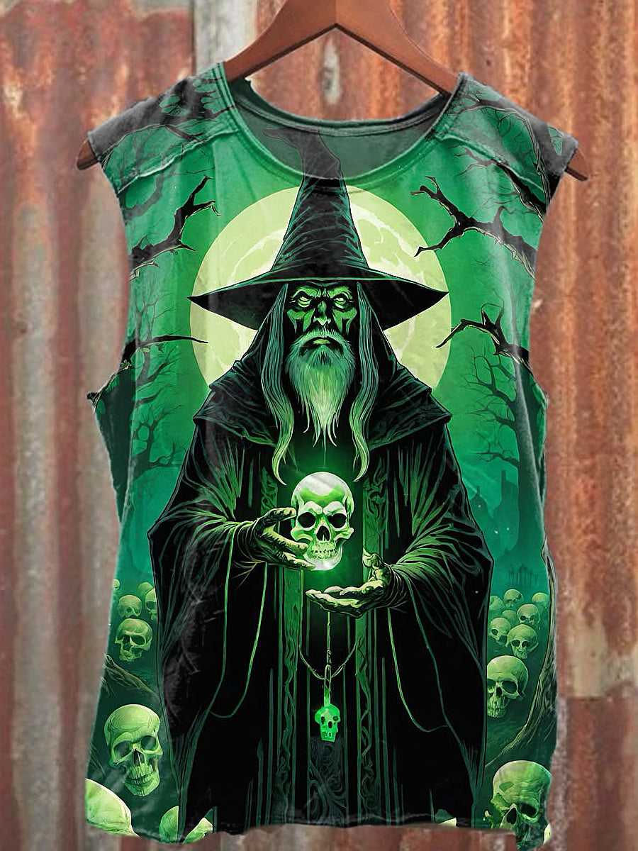 Men's Casual Wizard Printed Tank Top