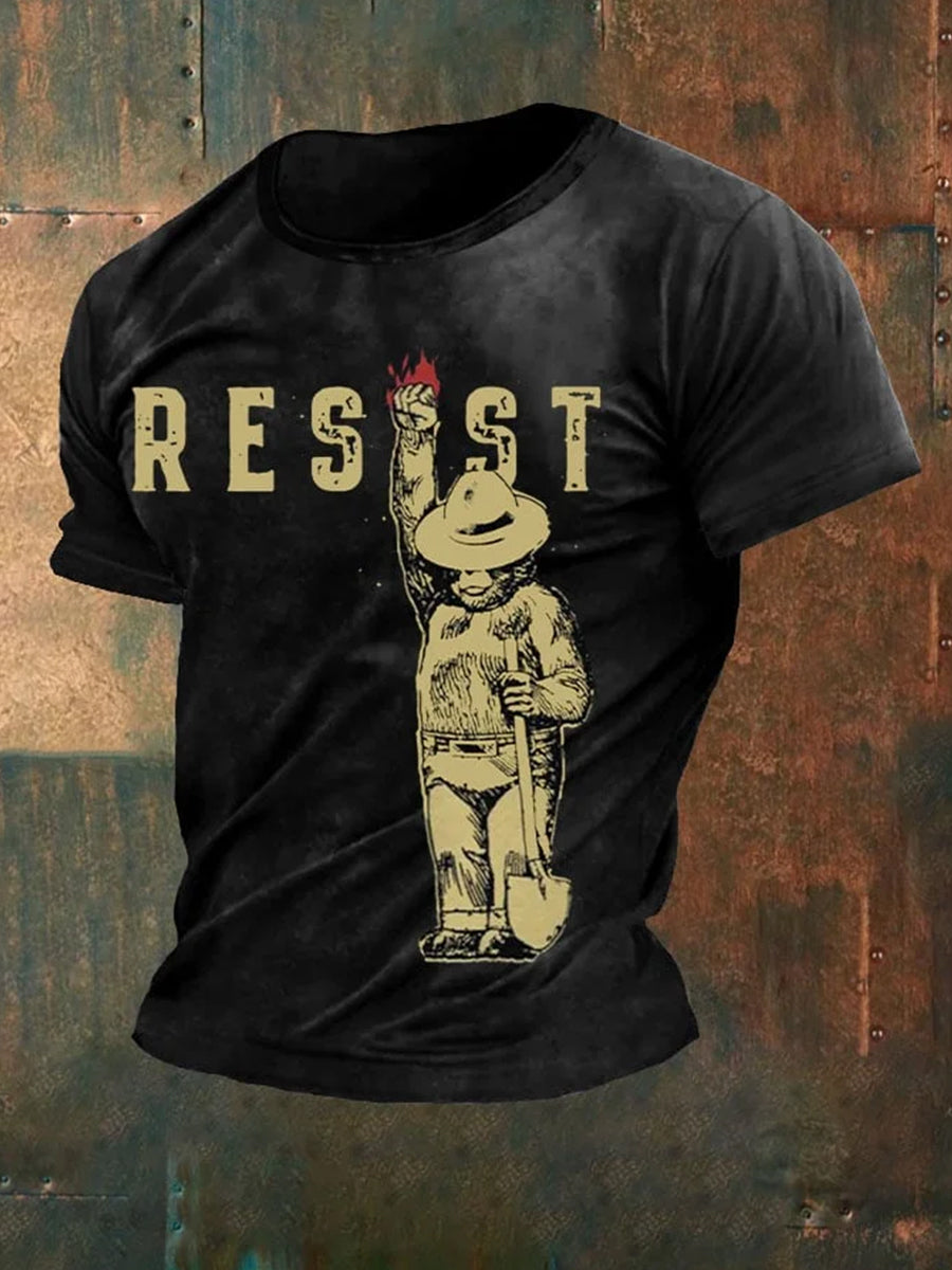 Men's Protect National Parks Printed Casual Short Sleeve T-Shirt