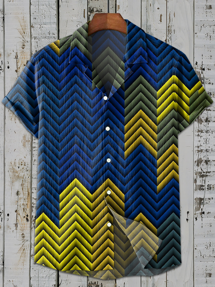 Retro Fashion Graffiti Print Casual Short Sleeve Shirt