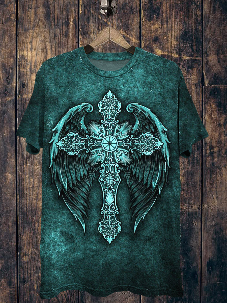 Religion Printed Vintage Fashion Loose Short Sleeve T-Shirt