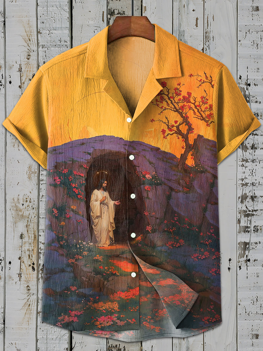 Vintage Gorgeous Jesus Art Print Casual Shirt