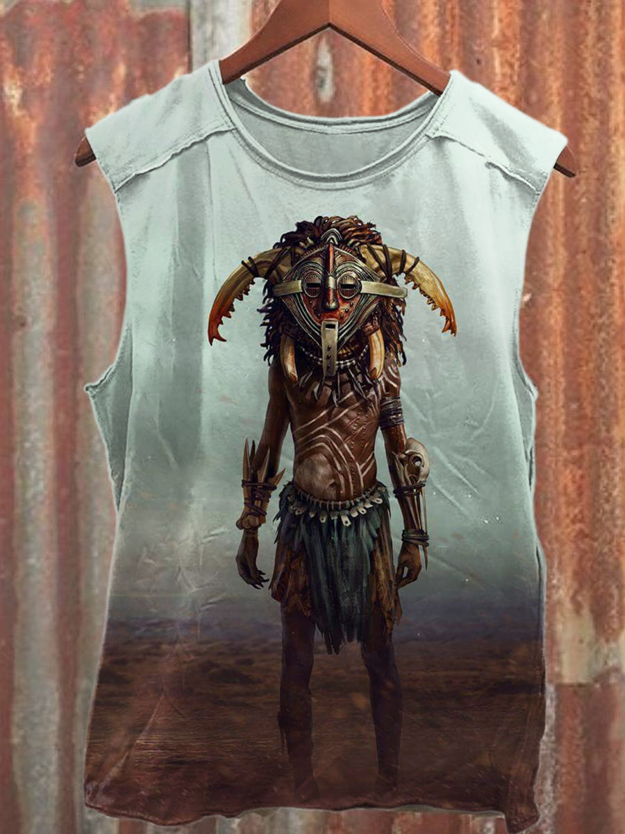 Vintage African Hero Art Print Casual Tank Top