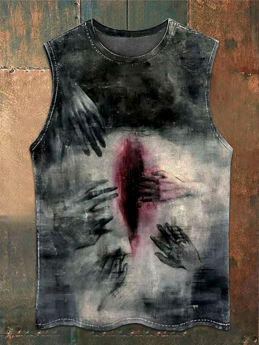 Retro Gothic Illustration Art Print Casual Tank Top