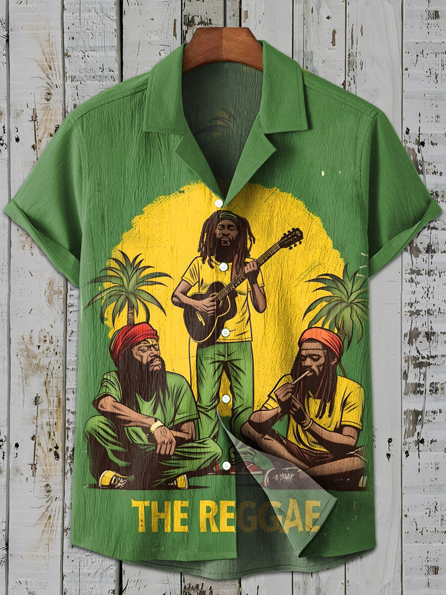 Retro Band Art Print Casual Shirt