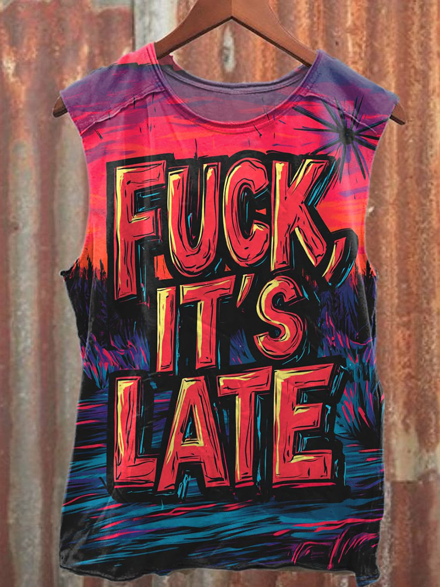 Retro Fashion Graffiti Illustration Art Print Cotton Tank Top