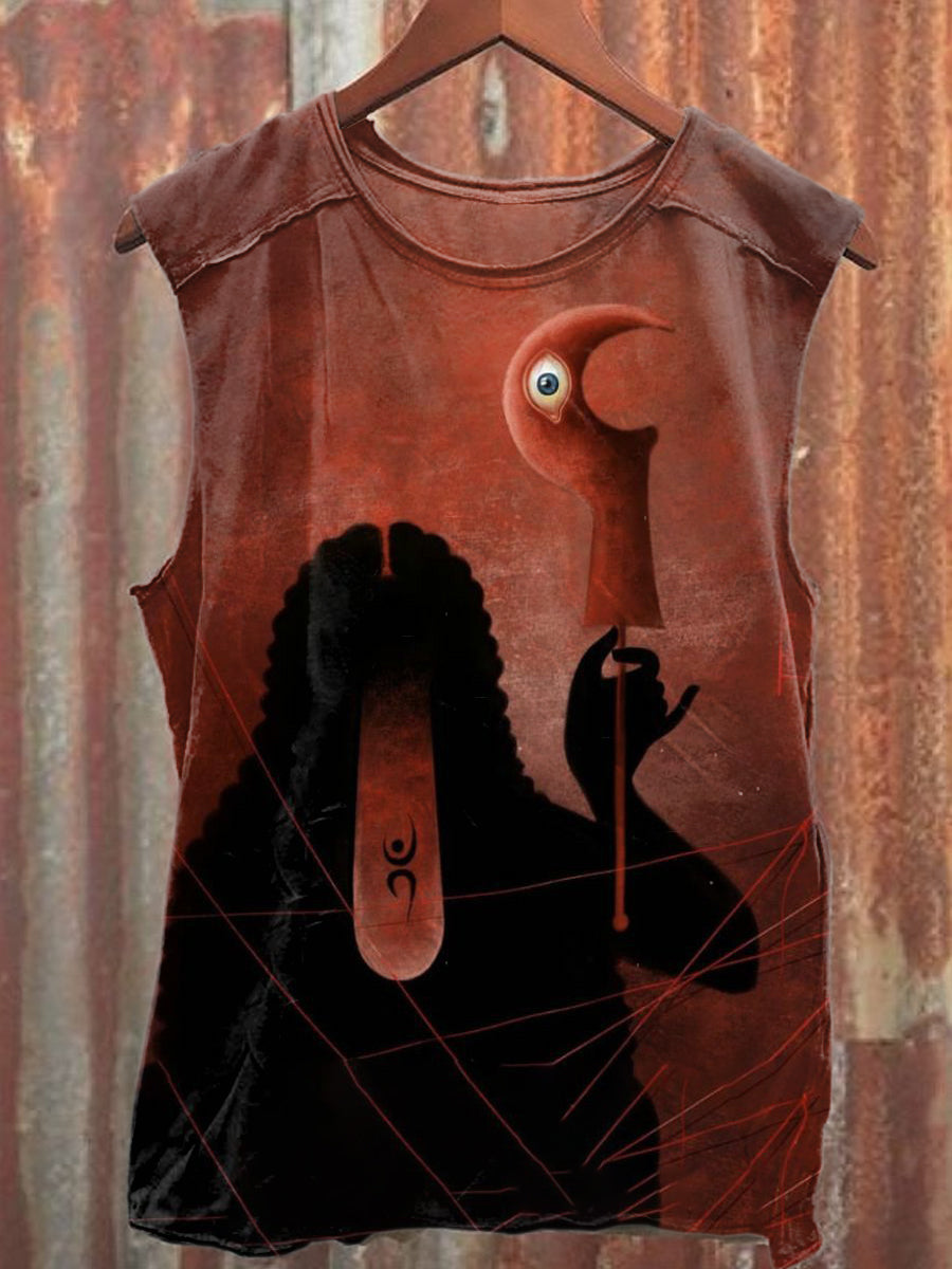 Retro Fashion Illustration Art Print Cotton Tank Top