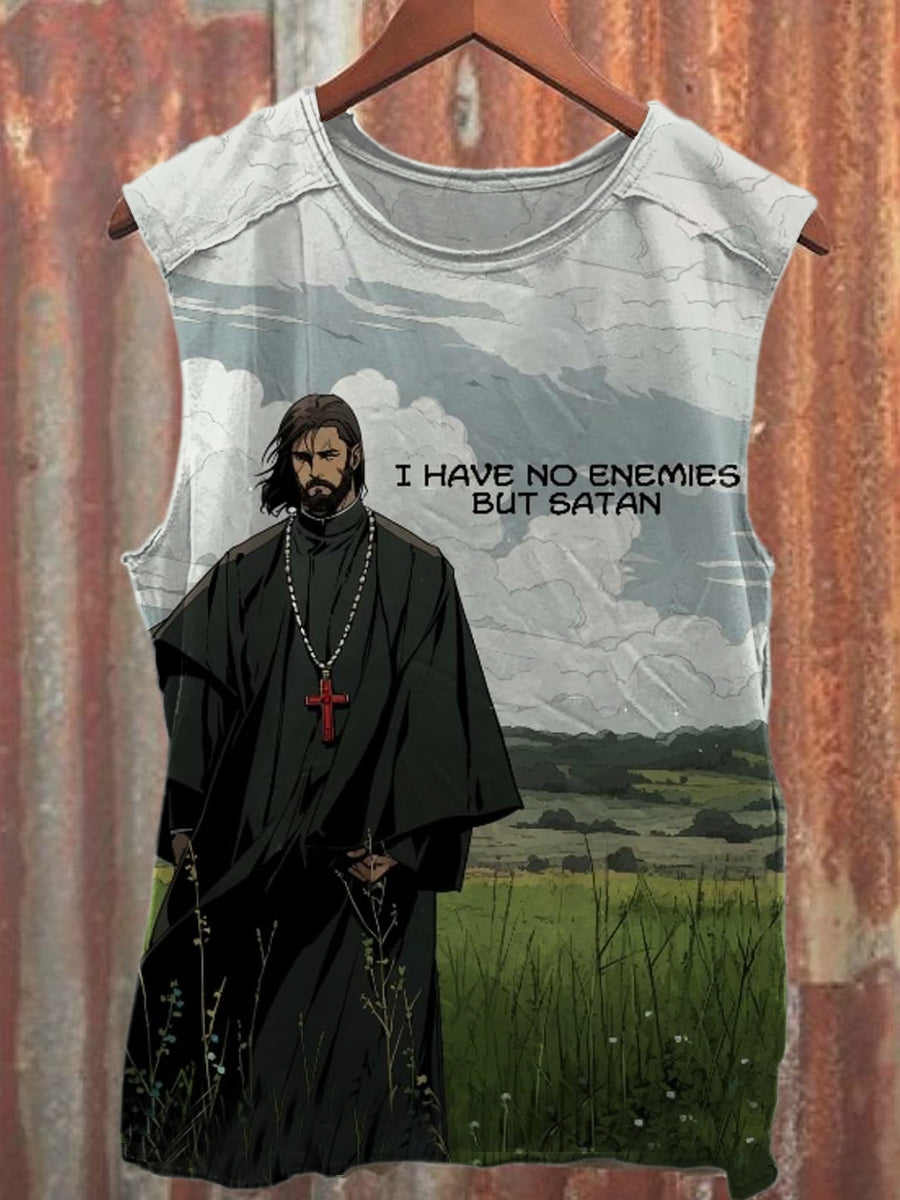 Retro Fashion Illustration Art Print Cotton Tank Top