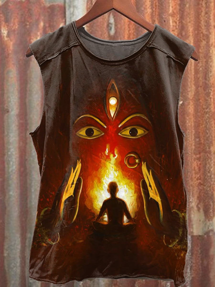 Retro Fashion Graffiti Illustration Art Print Cotton Tank Top