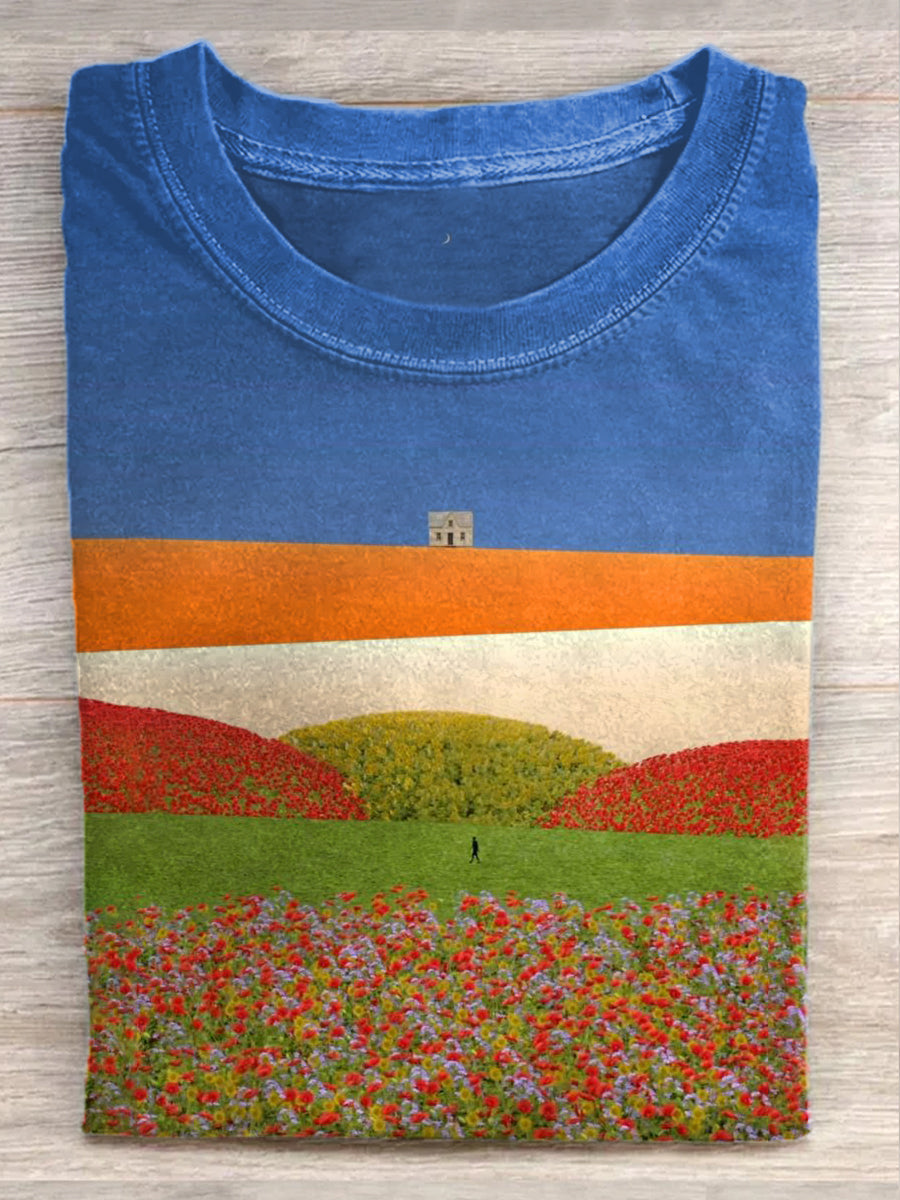 Gorgeous Fantasy World Art Print Cotton T-shirt