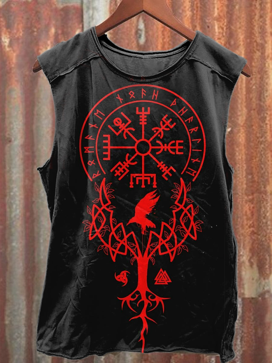 Retro Symbol Art Print Casual Cotton Tank Top