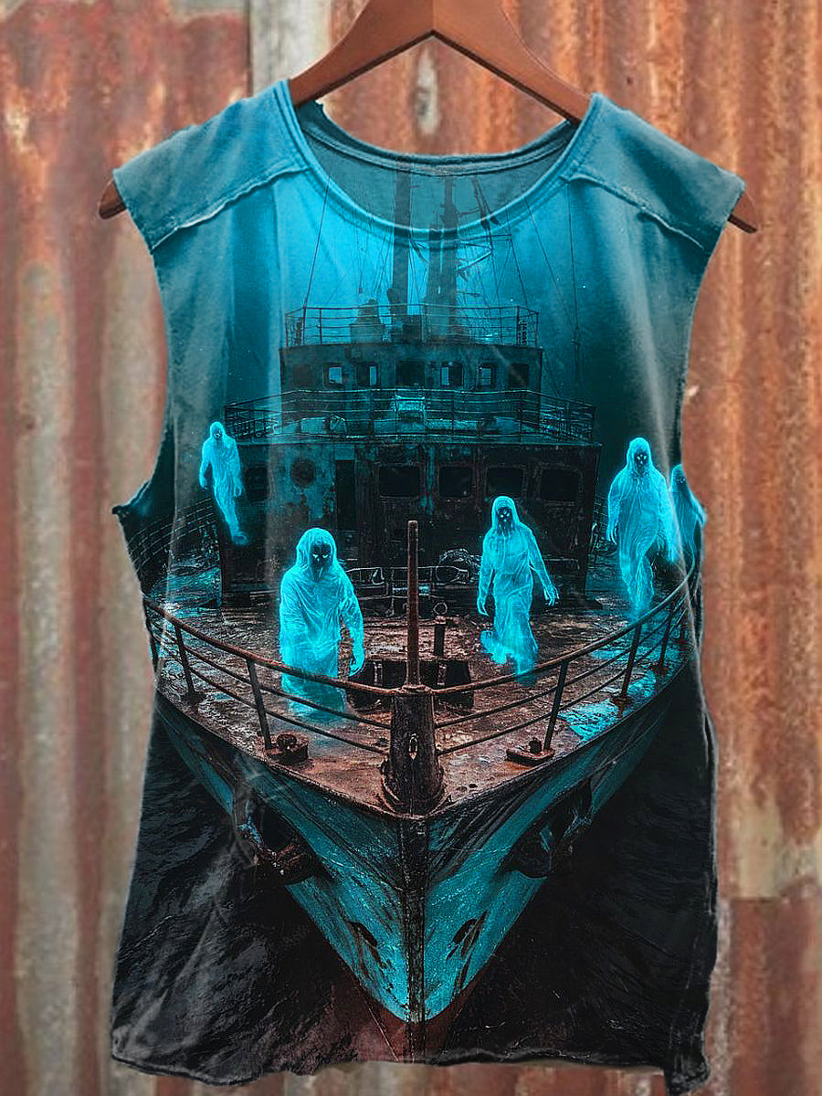 Men's Casual Ghost Printed Tank Top