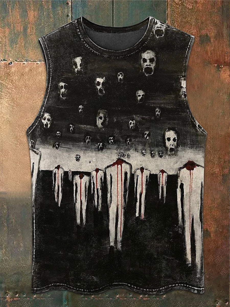 Vintage Dark Abyss Art Print Casual Tank Top