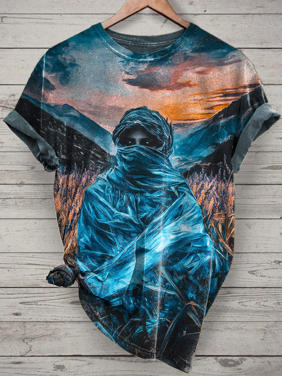 Mysterious Printed Vintage Fashion Loose Short Sleeve T-Shirt