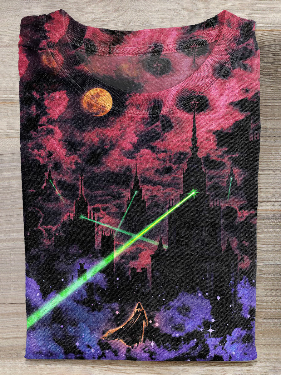 Gorgeous Graffiti Illustration Print Casual Cotton T-Shirt