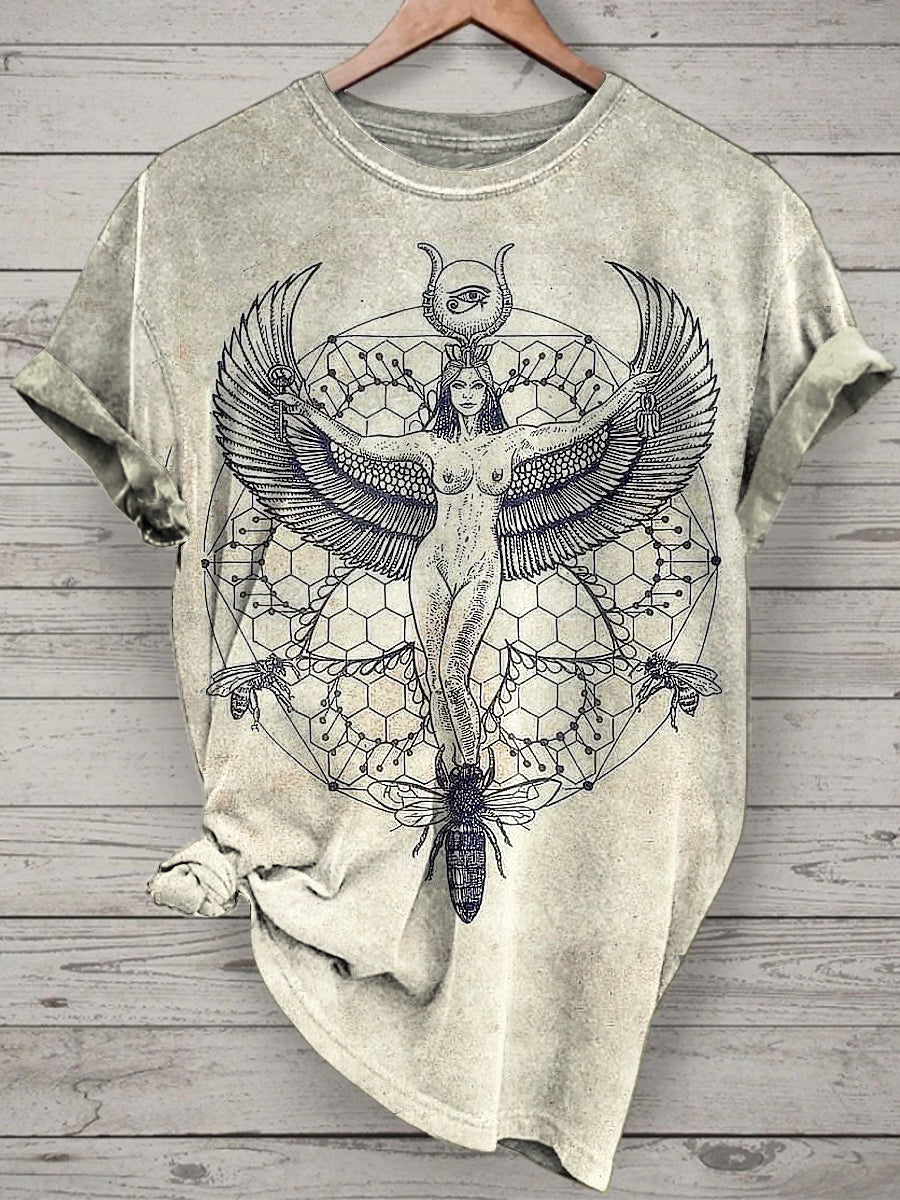 Unisex Ancient Greece Printed Vintage Fashion Loose Short Sleeve T-Shirt