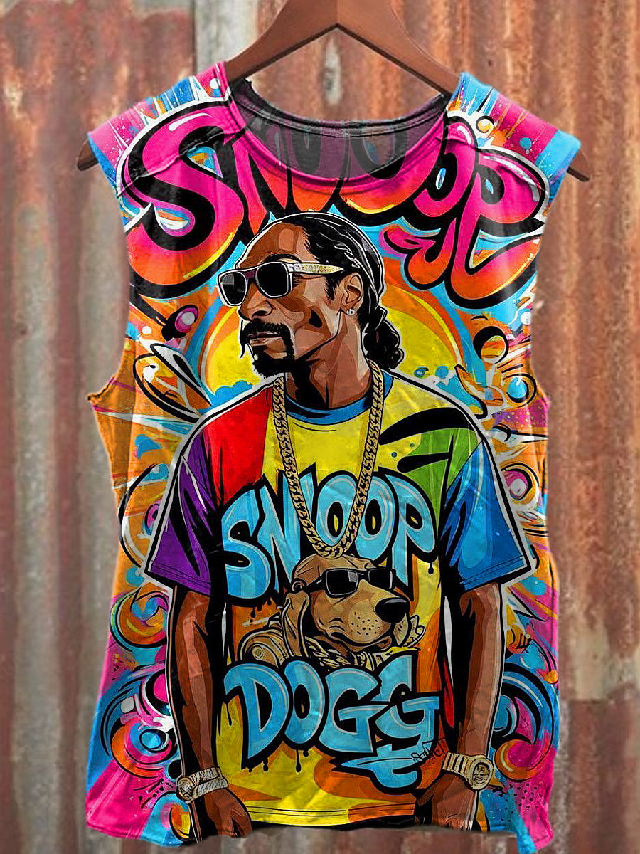 Men's Casual Colorful Graffiti Art Printed Tank Top