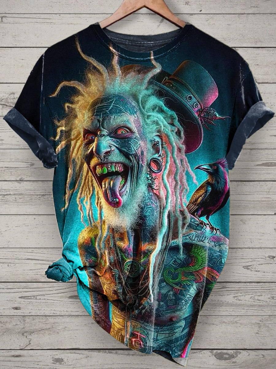 Punk Joker Printed Vintage Fashion Loose Short Sleeve T-Shirt