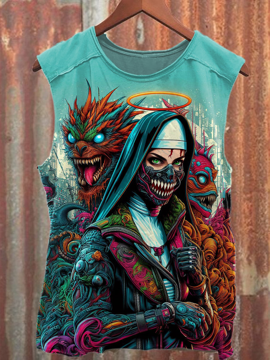 Funny Graffiti Casual Cotton Tank Top