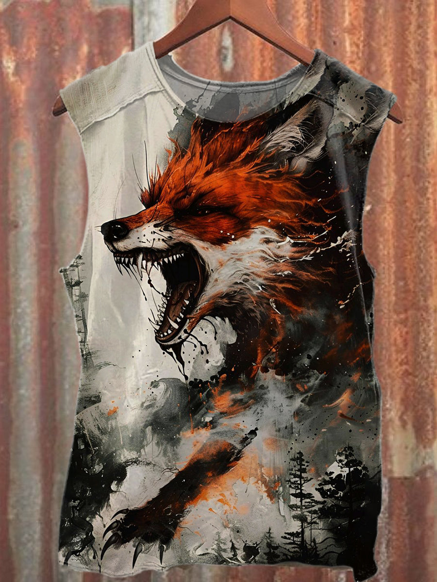 Fierce Fox Casual Cotton Tank Top
