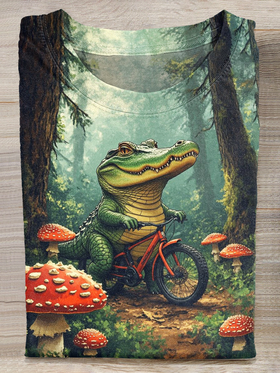 Funny Crocodile Casual Cotton T-Shirt