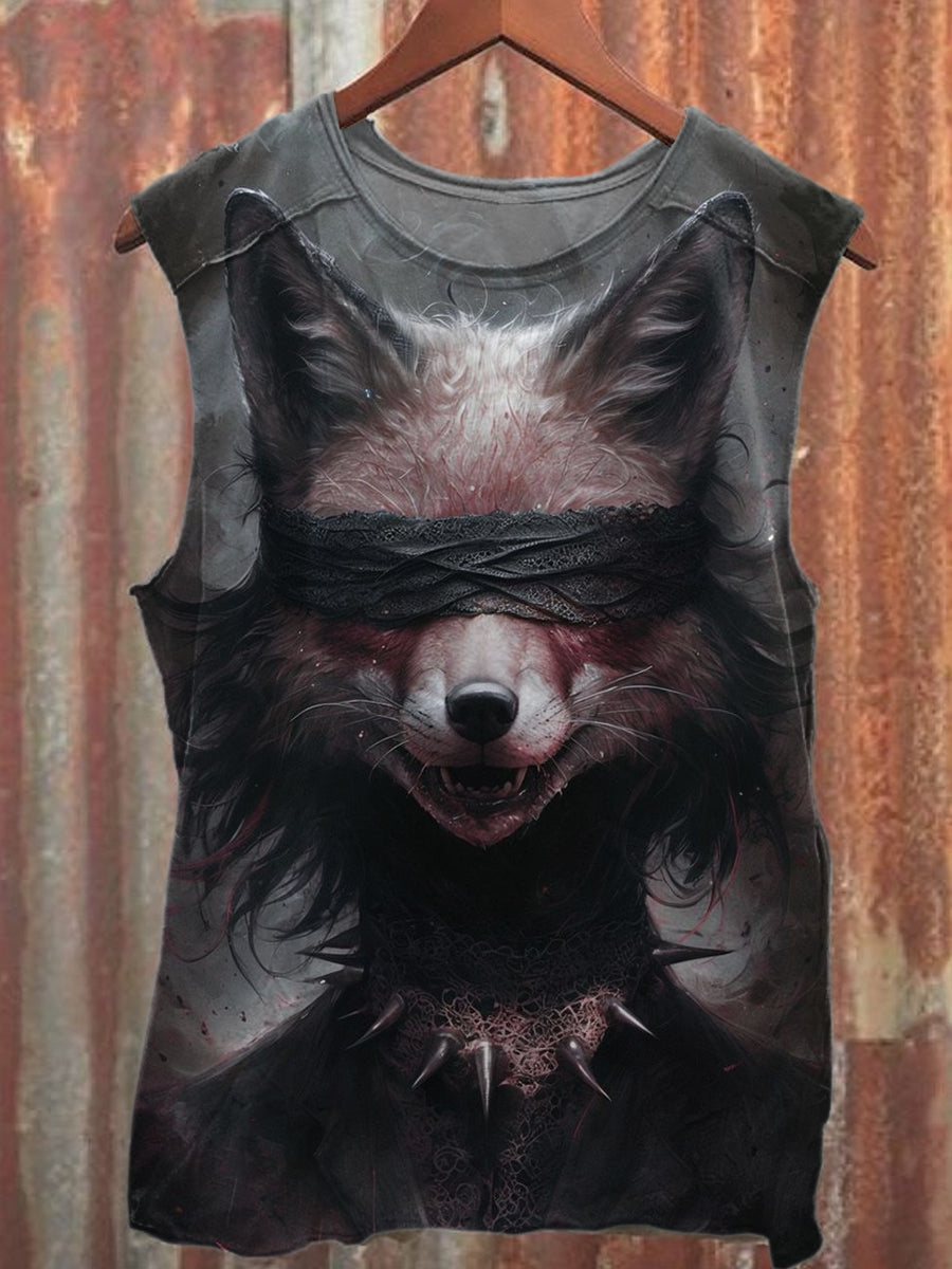 Retro Charming Fox Casual Cotton Tank Top