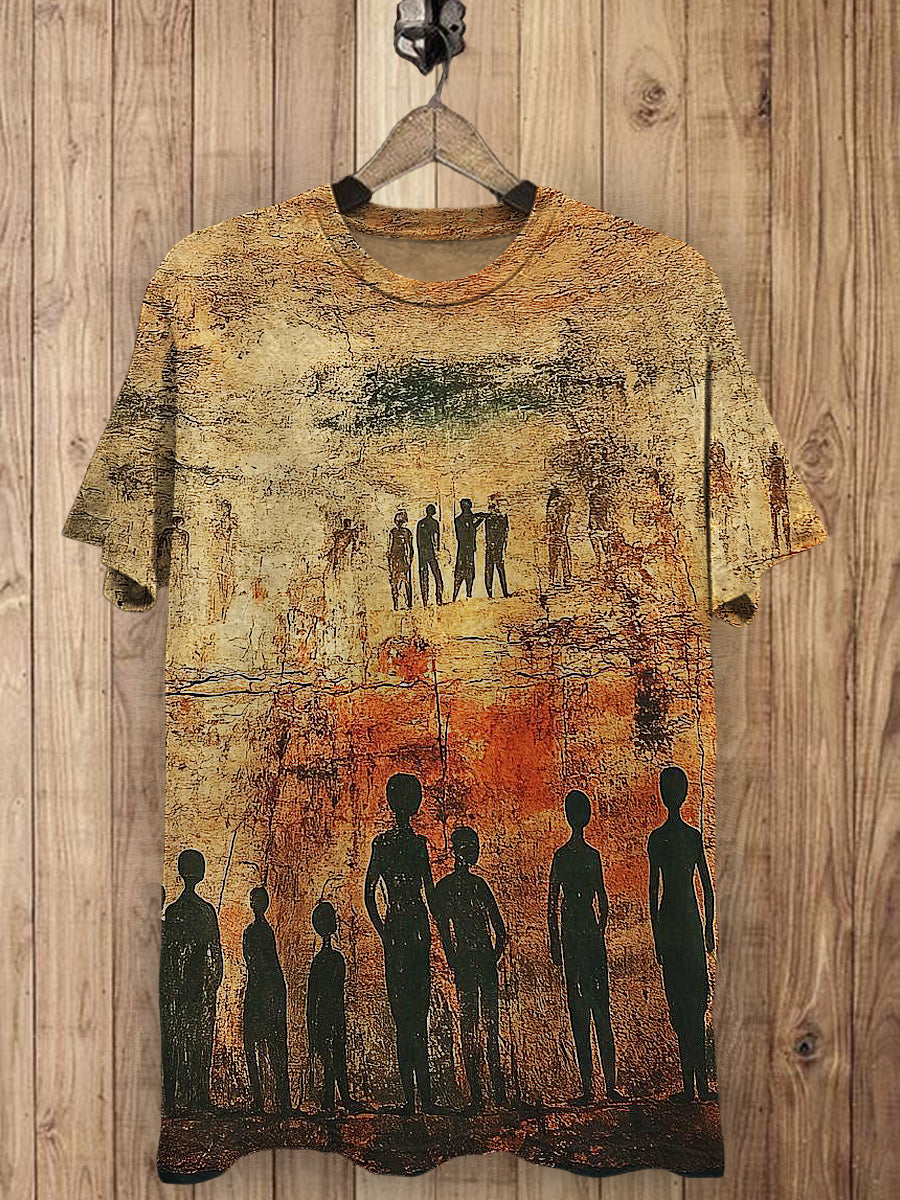 Alien Printed Vintage Fashion Loose Short Sleeve T-Shirt