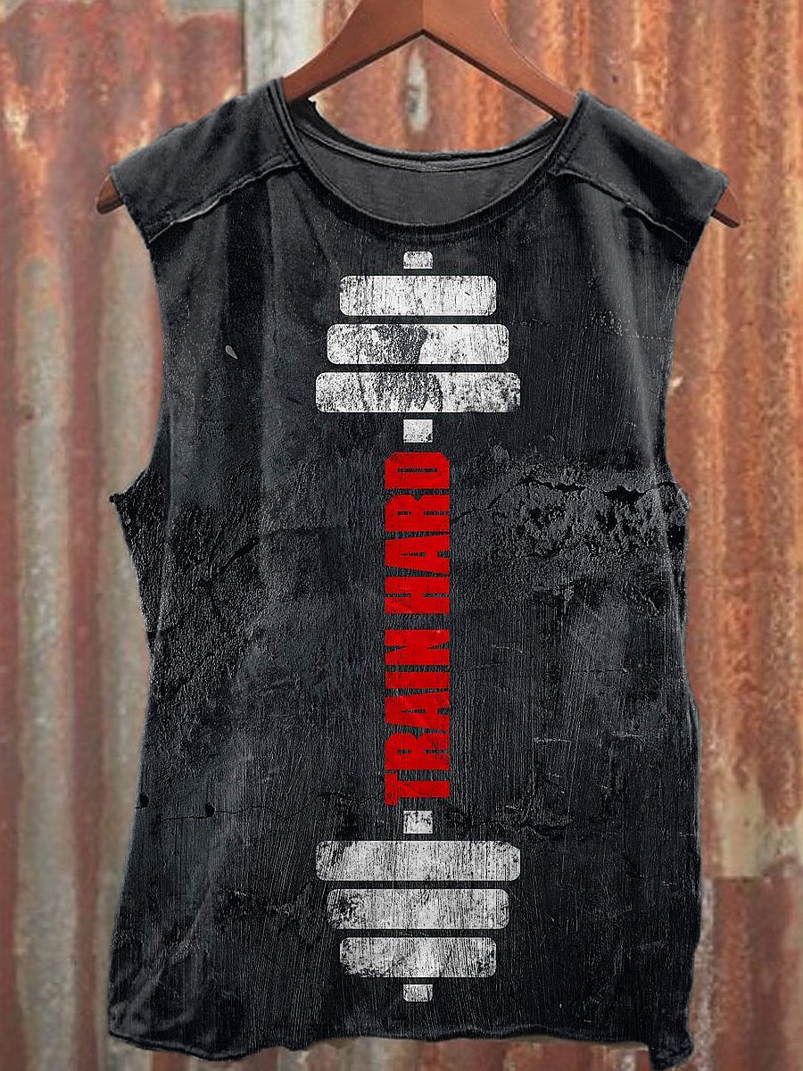 Men's Casual Dumbbell Printed Tank Top