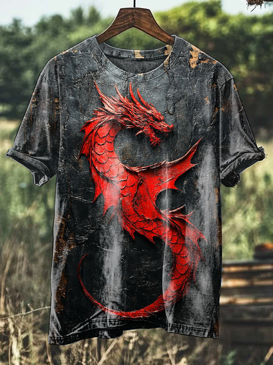 Graffiti Illustration Print Casual Cotton T-Shirt