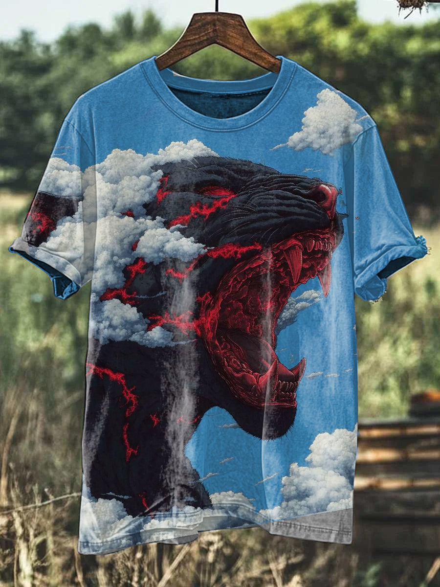 Fierce Monster Printed Casual Cotton T-Shirt