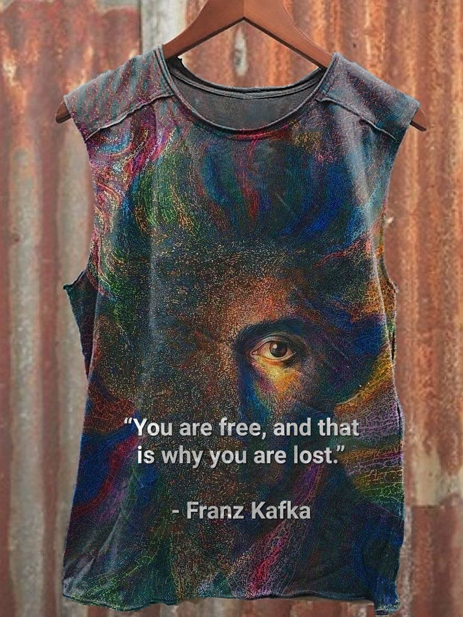 Men's Casual Funny Words Printed Tank Top