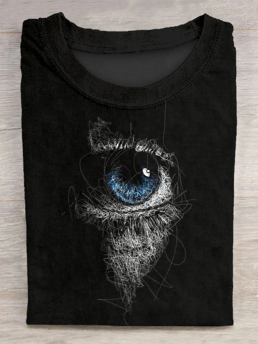 Unisex Creative Eye Printed Vintage Fashion Loose Short Sleeve T-Shirt