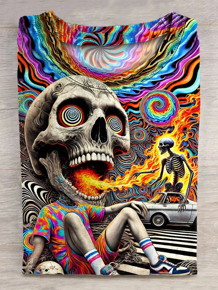 Men's Casual Colorful Skull Printed Tank Top