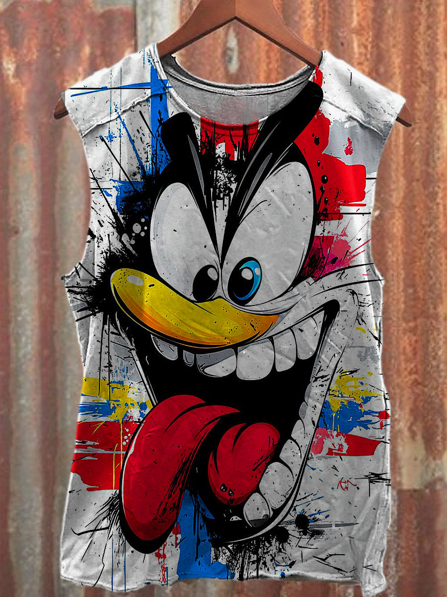 Men's Casual Funny illustrations Printed Tank Top