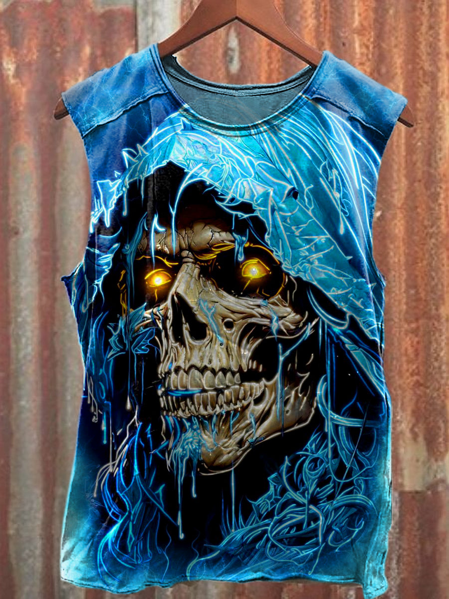 Men's Casual Skull Printed Tank Top