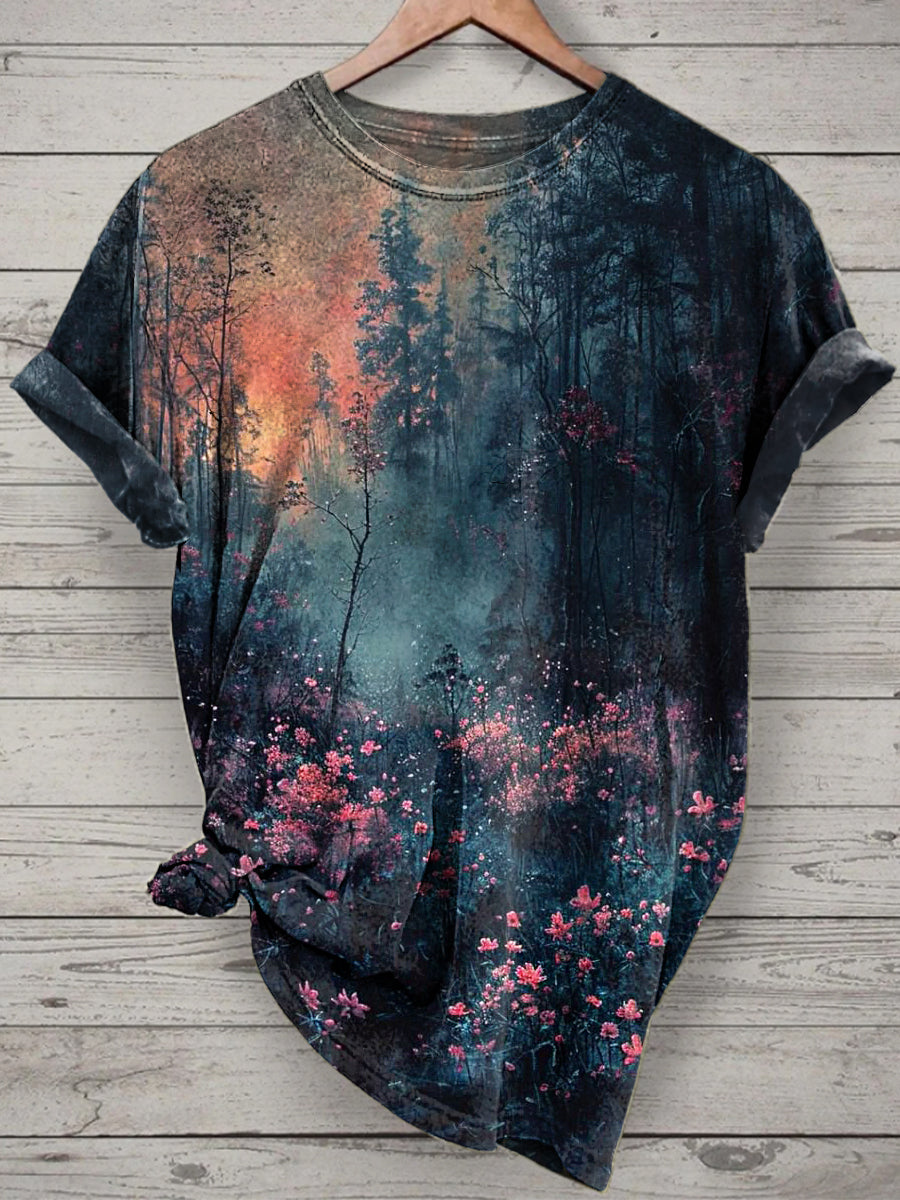Dark Art Printed Vintage Fashion Loose Short Sleeve T-Shirt