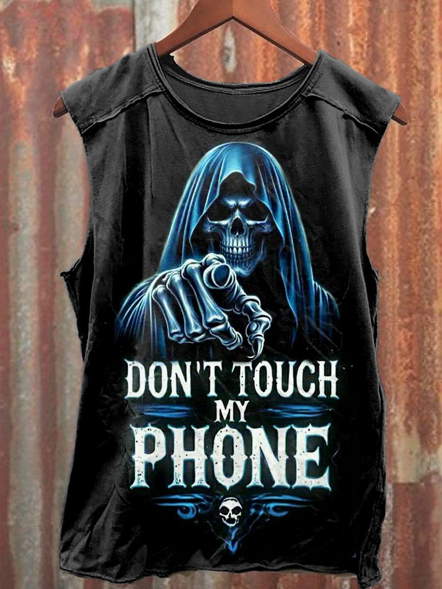 Men's Casual Funny Skull Printed Tank Top